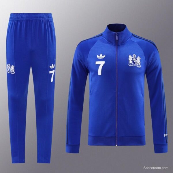 24/25 Manchester United Blue Full Zipper Jacket +Long Pants - Image 11