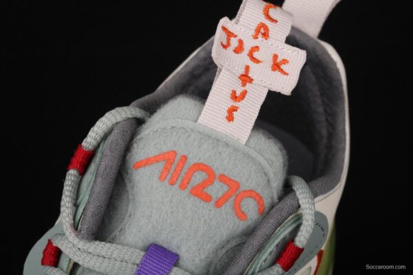 Travis Scott x NIKE Air Max 270React joint style light cream barb white blue orange air cushion running shoes CV2414-200 - Image 8