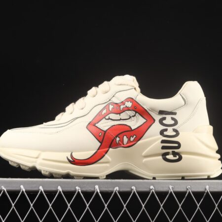 Gucci Rhyton Vintage Trainer Sneaker Gucci daddy 5D leather horn retro jogging daddy shoes DRW009522