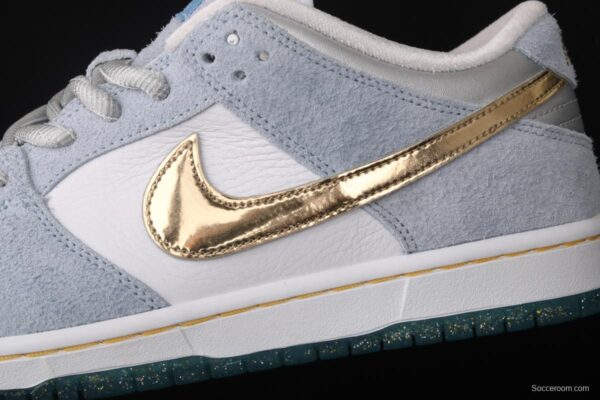 Sean Cliver x NIKE SB DUNK Low Pro QS artist's skateboard shoes DC9936-100 with lower top - Image 7