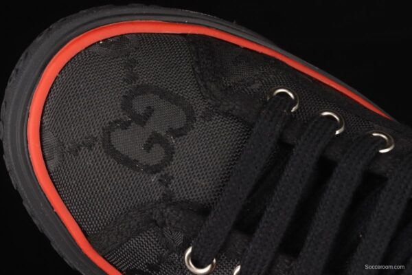 Gucci Tennis 1977 Print Sneaker official website with the same high-top canvas printed retro leisure sports shoes - Image 8