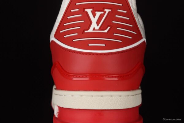 Authentic LV 2021ss early spring fashion catwalk sneakers 410N RED WHITE - Image 7