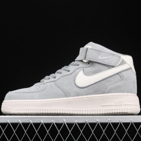 NIKE Air Force 1' 07 Mid 3M reflective light blue suede medium-help air force leisure board shoes CL2885-006