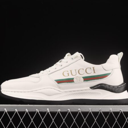 Gucci Distressed Screener sneaker classic retro college style sports casual shoes 02JPO60326