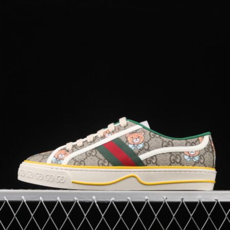 Gucci Tennis 1977 Print Sneaker canvas bear printed retro leisure sports board shoes