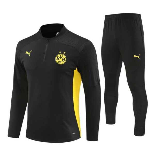 24/25 Borussia Dortmund Black Half Zipper Jacket+Long Pants - Image 17