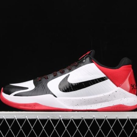NIKE Zoom Kobe 5 Chaos Kobe 5 black, white and red professional basketball shoes 386429-100