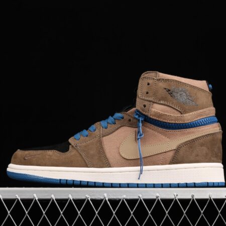 Air Jordan 1 Switch Black brown black brown zipper high-end cultural basketball shoes CW6576-200