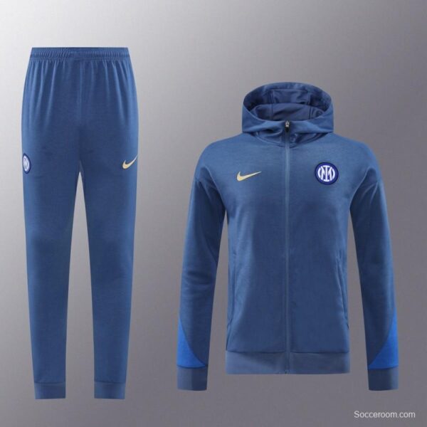 24/25 Inter Milan Blue Hoodie Full Zipper Jacket +Long Pants - Image 11