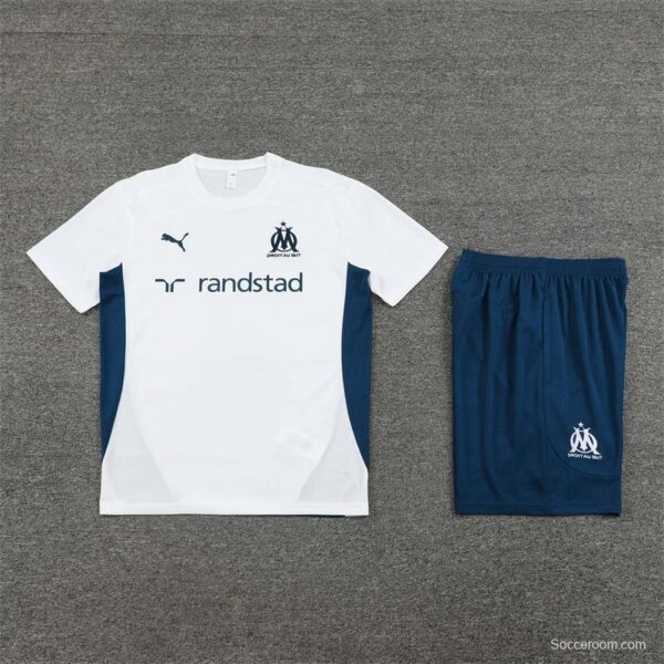 24/25 Olympique Marseille White Short Sleeve Jersey+Shorts - Image 12