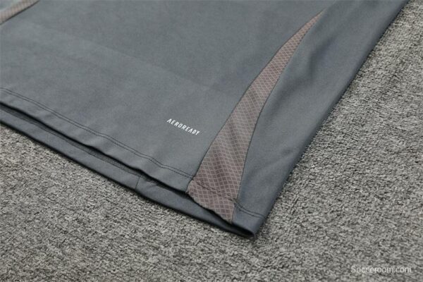 24/25 Real Madrid Grey/Khaki Half Zipper Jacket+Long Pants - Image 7