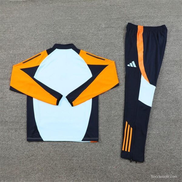24/25 Real Madrid Light Blue/Orange Half Zipper Jacket+Long Pants - Image 8