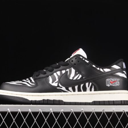Quartersnacks x NIKE SB DUNK Zebra black and white zebra stripes joint style low-side sports and leisure board shoes DM3510-001