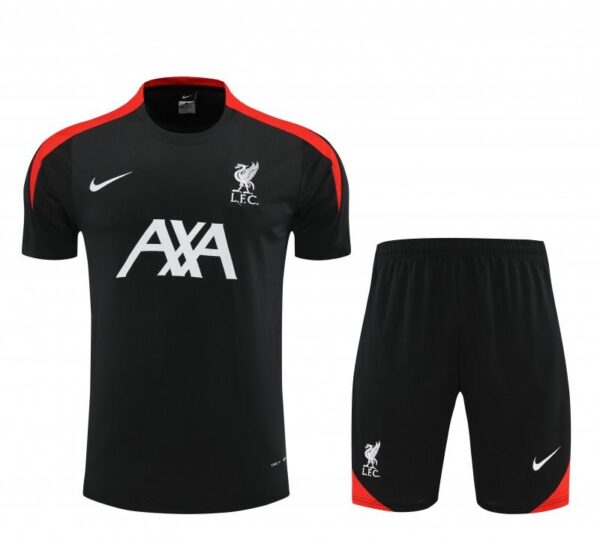 24/25 Liverpool Black Short Sleeve Jeresy+Shorts - Image 2