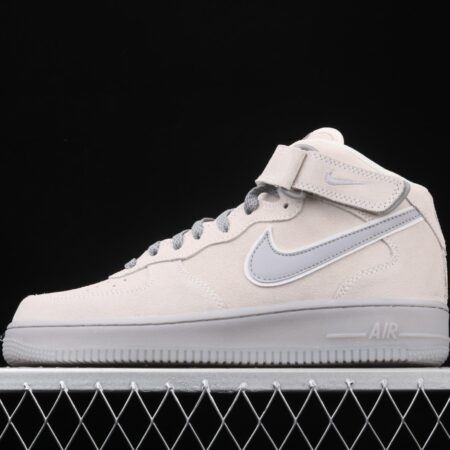 NIKE Air Force 1x 07 Mid air force light blue gray suede 3m reflective Zhongbang leisure board shoes 315123-002