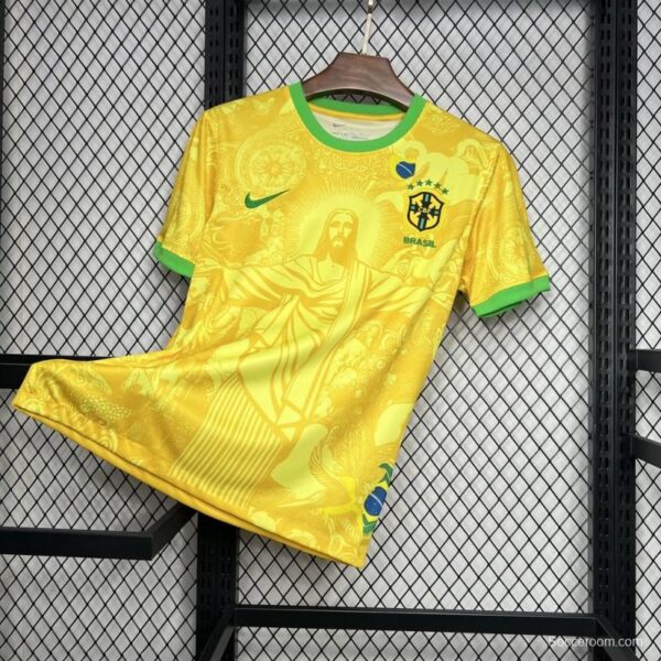 2024 Brazil Christ Yellow Goalkeeper Special Jersey - Image 2
