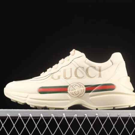 Gucci Rhyton Vintage Trainer Sneaker Gucci daddy 5D leather horn retro jogging daddy shoes DRW009522