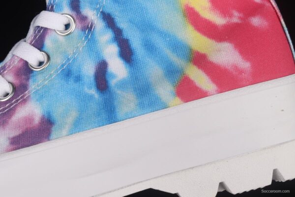 Converse All Star Lugged tie-dye canvas shoes with thick soles and high uppers 572461C - Image 7