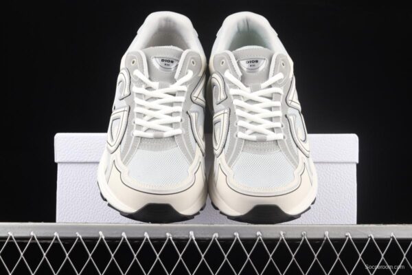Dior B30 Microfiber Mesh B30 CD series sports shoes LY66140 Grey/White - Image 13