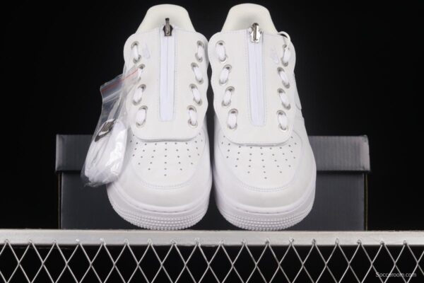 NIKE Air Force 1'07 Low Shroud zipper all white low-top casual sneakers DC8875-100 - Image 12