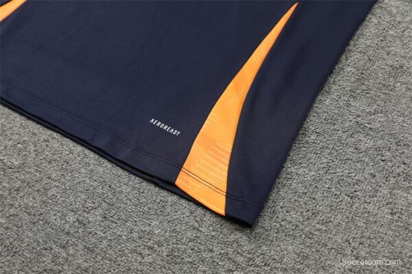 24/25 Real Madrid White/Navy Half Zipper Jacket+Long Pants - Image 9