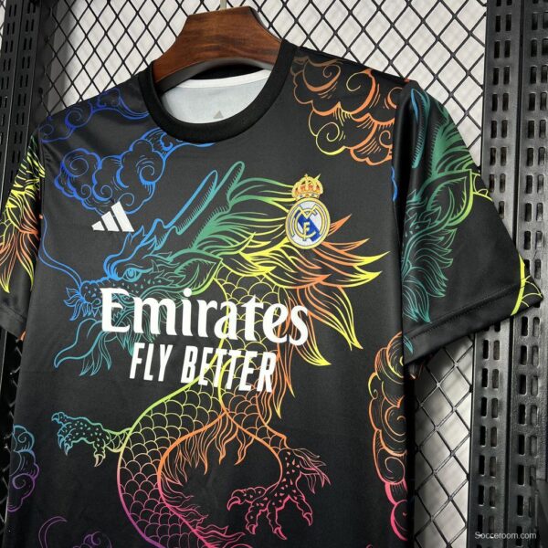 24/25 Real Madrid Black Multi-Color Dragon Special Jersey - Image 3