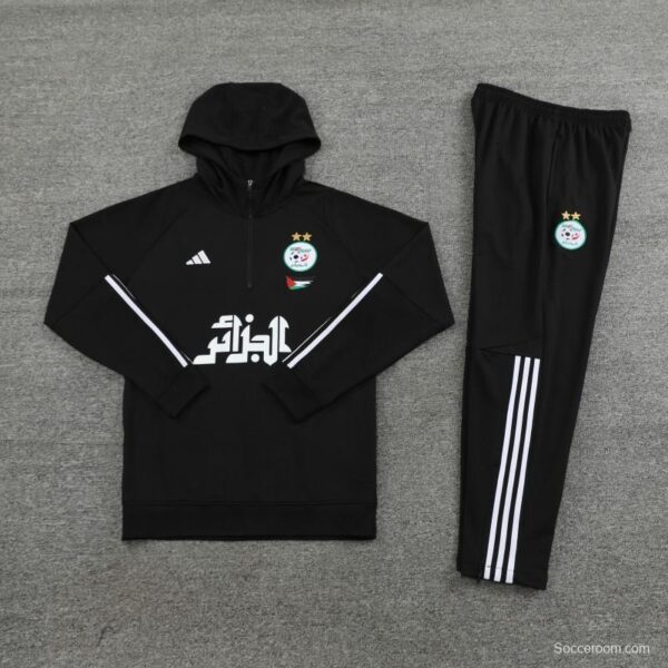 2024 Algeria Black Hoodie  Full Zipper Hoodie Jacket+Pants - Image 10