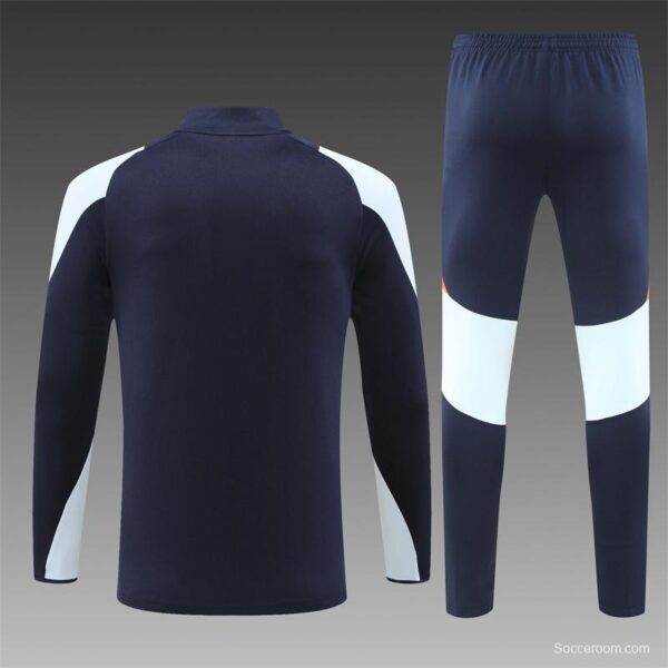 24/25 Real Madrid White/Navy Half Zipper Jacket+Long Pants - Image 15