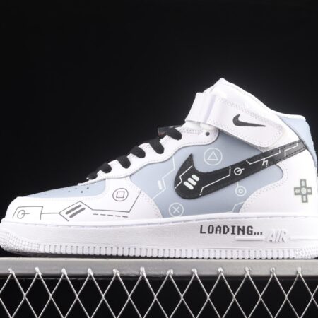 NIKE Air Force 11607 Mid PS5 video game theme black and white gray glossy shoes body upper casual board shoes CW2288-115