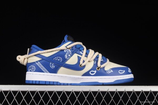 NIKE DUNK Low Retro beige lightning blue retro cashew flower deconstruction shoelace SB buckle shredded backboard fashion leisure board shoes DD1391-001 - Image 15