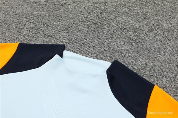 24/25 Real Madrid Light Blue/Navy/Orange Half Zipper Jacket+Long Pants - Image 14