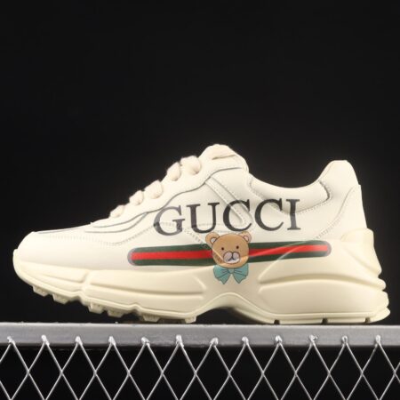 Gucci Rhyton Vintage Trainer Sneaker Gucci daddy 5D leather horn retro jogging daddy shoes DRW009522