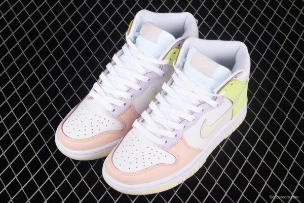 NIKE SB DUNK High Cashmere white pink yellow color splicing SB buckle rebound fashion leisure board shoes DD1869-108 - Image 10