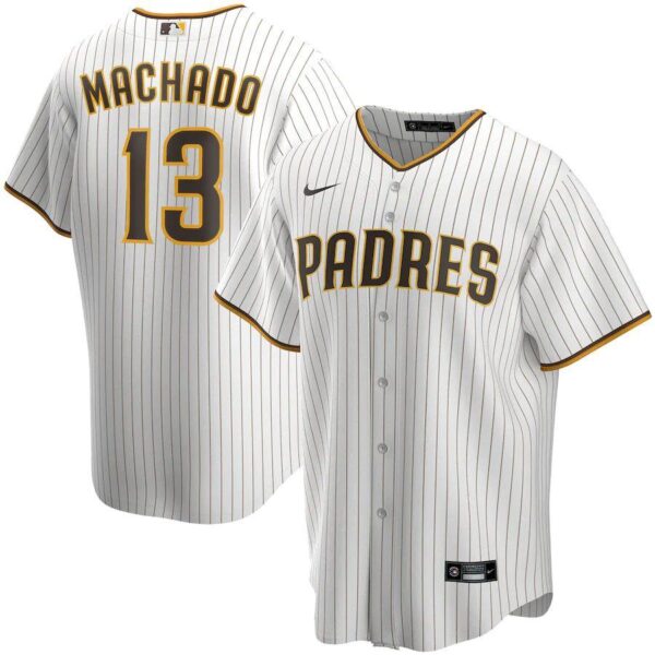 Men's Manny Machado White&Brown Home 2020 Player Team Jersey