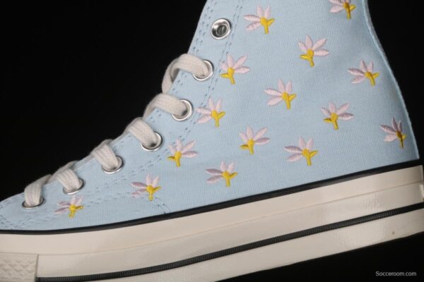 Converse 1970 Korean version milk blue floret high top leisure board shoes 570917C - Image 8