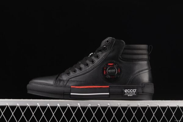 ECCO super soft head leather matching color men's high-top casual board shoes 43050101001