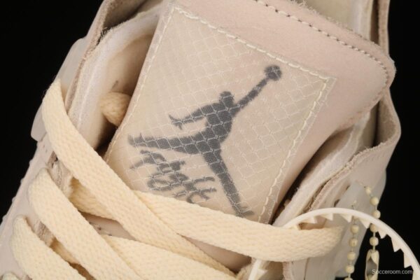 OFF-White x Air Jordan 4 Retro Cream/Sail help retro leisure sports culture basketball shoes CV9388-100 - Image 8