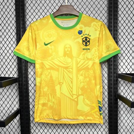 2024 Brazil Christ Yellow Goalkeeper Special Jersey