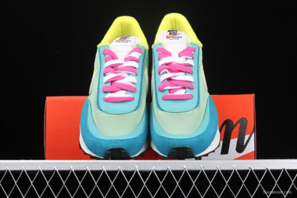 Sacai x NIKE LVD Waffle Daybreak co-signed catwalk style net gauze leather splicing double hook Swoosh running shoes BV0073-600 - Image 9