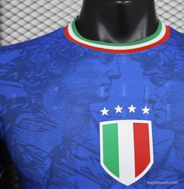 Player Version 2024 Italy Italian Football TV Blue EURO Jersey - Image 3