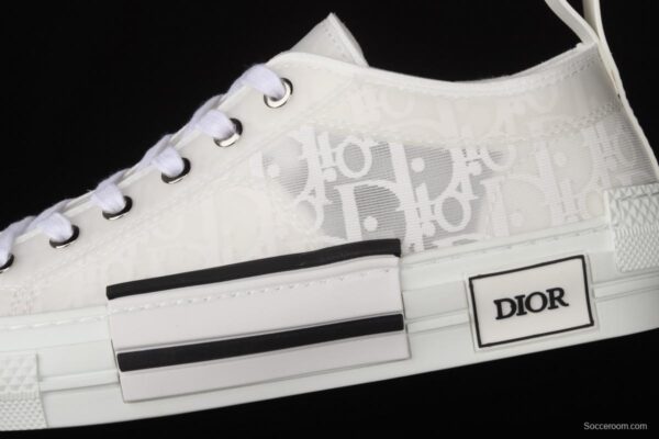 Authentic Dior B23 Oblique low Top Sneakers Dior CD ghosting low upper board shoes 3SH118YJR 063 White - Image 8