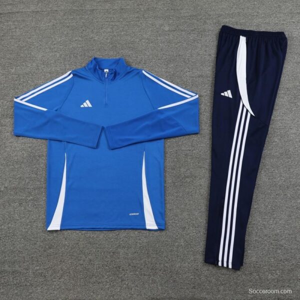 2024 Adidas Blue Half Zipper Jacket+Pants - Image 7