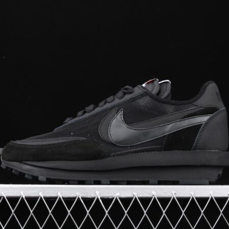 Sacai x NIKE LVD Waffle Daybreak co-signed catwalk style net gauze leather splicing double hook Swoosh running shoes BV0073-002