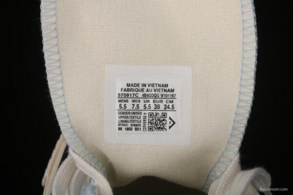 Converse 1970 Korean version milk blue floret high top leisure board shoes 570917C - Image 5