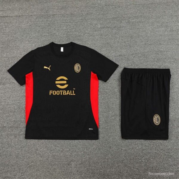24/25 AC Milan Black Short Sleeve Jersey+Shorts - Image 11