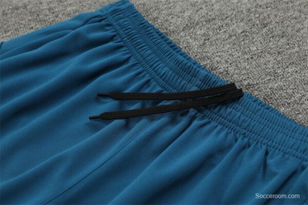 24/25 Olympique Marseille Blue Grid Half Zipper Jacket+Long Pants - Image 3
