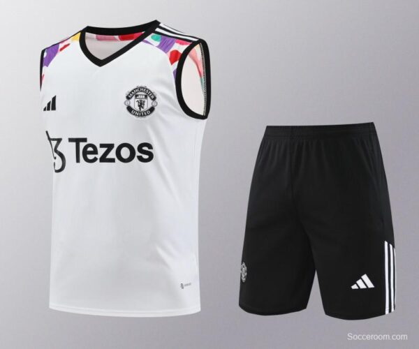 24/25 Manchester United White Vest Jeresy+Shorts - Image 20