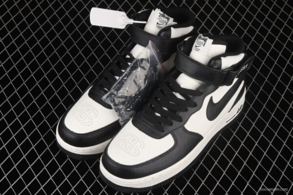 Stussy x NIKE Air Force 1o07 Mid co-branded China Bond casual board shoes DJ7840-002 - Image 10