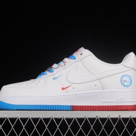 NIKE Air Force 1'07 Low Philadelphia 76ers white, blue and red low-top casual sneakers AI5958-300