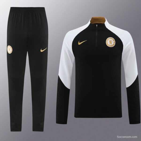 23/24 Chelsea Black Half Zipper Jacket+Pants - Image 3